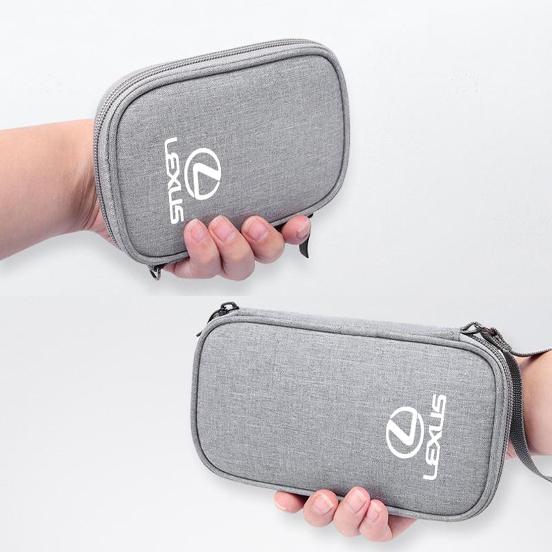 Car Emblem Portable Handbag Organizer Bag For Lexus Fsport RX330 IS250 Ct200h GX Car Interior Accessories Storage Bag keychain