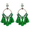 Exquisite Floral Diamond Tassel Acrylic Earrings - European & Bohemian Style