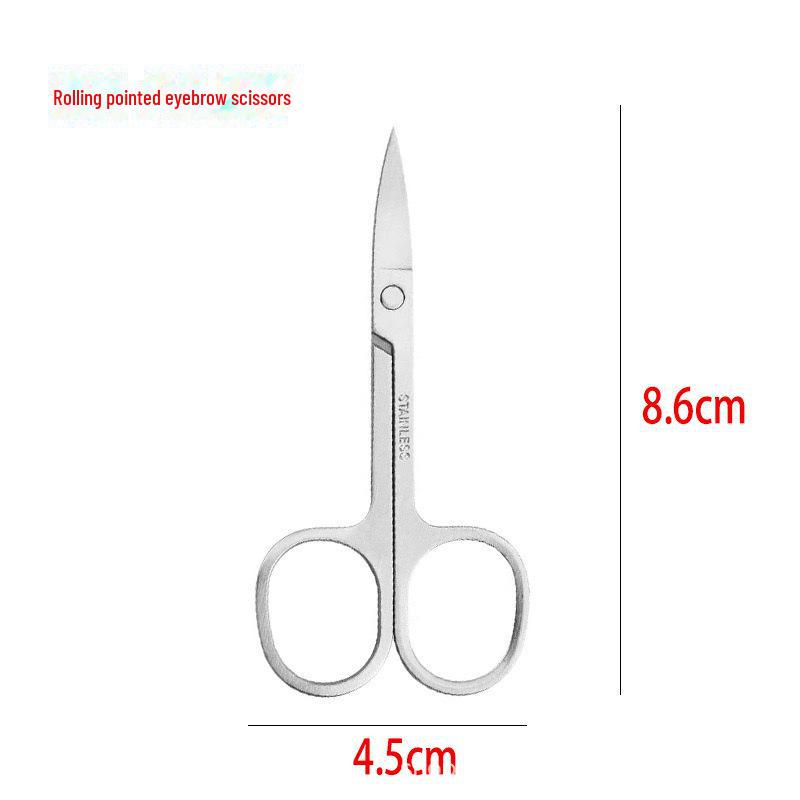 Precision Stainless Steel Nose Hair Scissors - Beauty Tools for Eyebrows & Trimming Small Hairs
