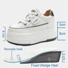 9cm Cow Suede Genuine Leather Women Vulcanized Shoes Platform Wedge Skate Boarding High Heels Casual Summer Shoes