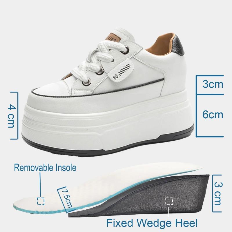 9cm Cow Suede Genuine Leather Women Vulcanized Shoes Platform Wedge Skate Boarding High Heels Casual Summer Shoes
