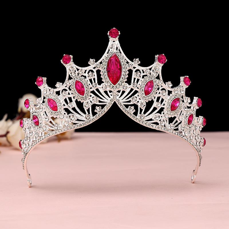 Crown Headband Large Crown Bridal Tiara Wedding Jewelry Stage Party Rhinestone Crown Accessories