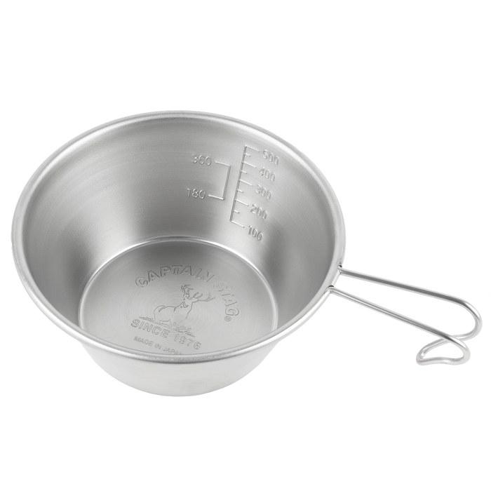 Captain Stag Sierra Cup Stainless Big Sierra Cup 630ml Spiral Finish Stainless Steel Made in Japan Tsubame Sanjo UY-7017 Silver 630ml