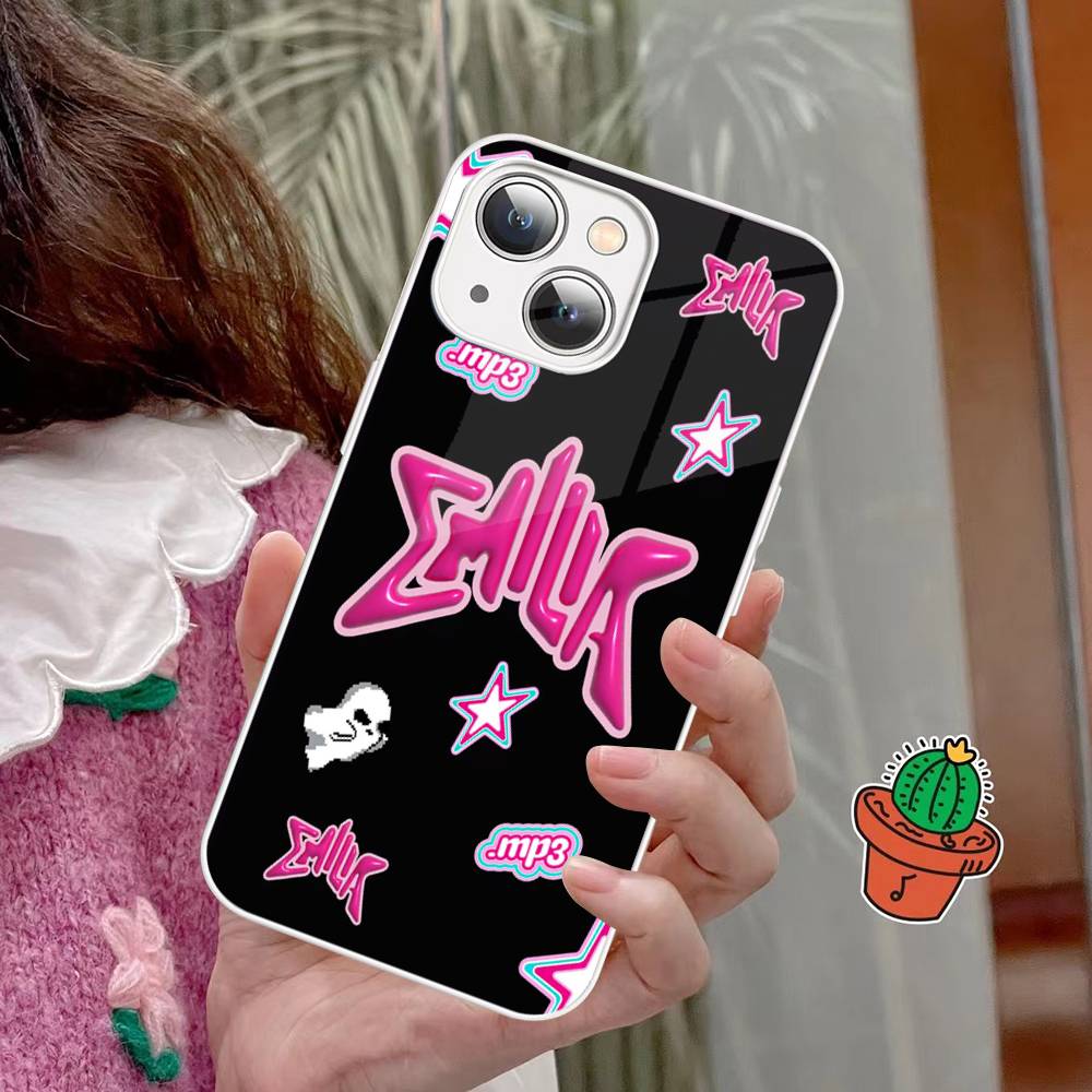Emilia Mernes Mp3 Phone Case Tempered Glass For iphone 14 13 12 11 Pro Mini XS MAX 14Plus X XS XR Fundas