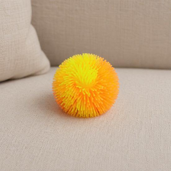Hand Exercise Ball Stress Relief Fuzz Toy TPR Fuzzy Squeeze Fidget Anxiety Relieving Office Desk Toy for Focus Aid Relaxation Reusable