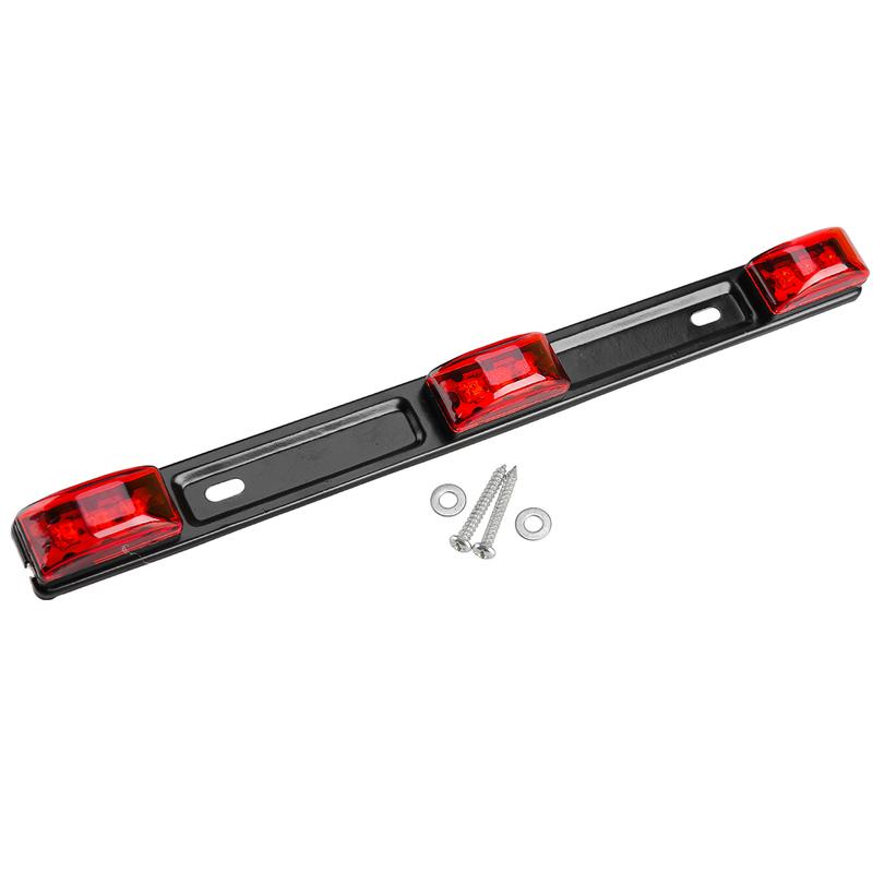 4pcs Stainless Red LED Rear Clearance ID Marker Light Bar Fit for Truck Trailer Pickup Boat Tail Lamp 12V 3W IP67