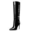 Women's Knee High Boots 2025 New Pointed Toe Thin High Heel Winter Party Shoes Ladies Black Pink Long Boot Footwear Big Size 45