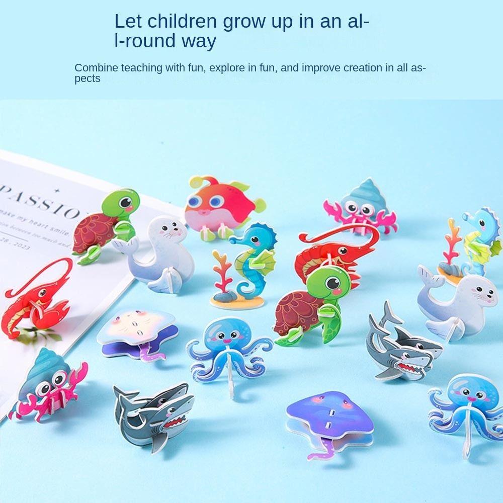 10 шт. 3D морские животные детские трехмерные головоломки детские игрушки раннего образования