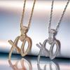 Стильное ожерелье с подвеской-буквой, регулируемое ожерелье-шарм из сплава для женщин, для свитеров, платьев, эффектные ювелирные аксессуары