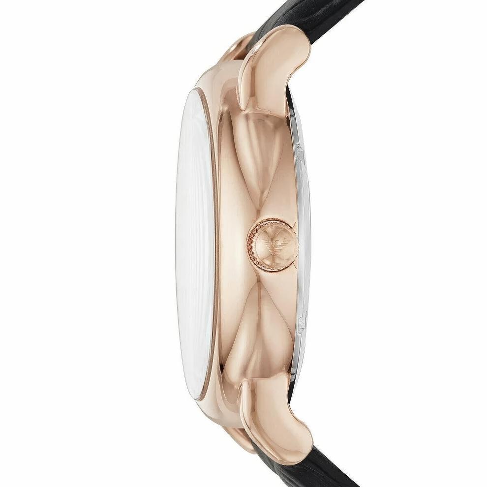 Emporio Armani AR60007 Автоматические мужские часы с черным кожаным ремешком