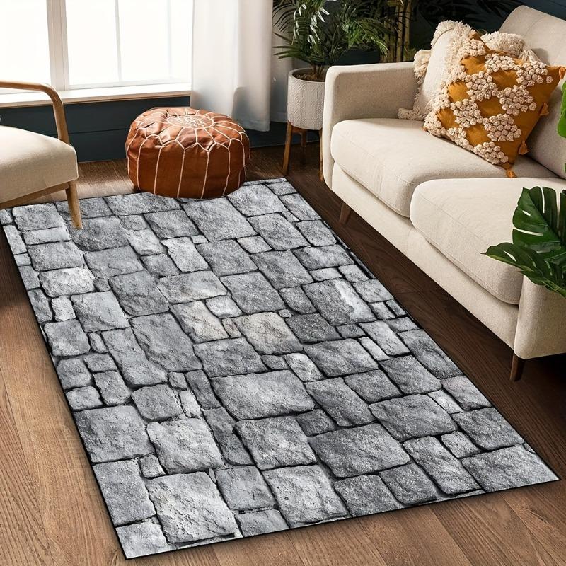 Stone Brick Wall Pattern Area Mat Mat for Mat for Entryway Bedroom Living Room Dorm Game Room Office Rugs for Living Room Decor