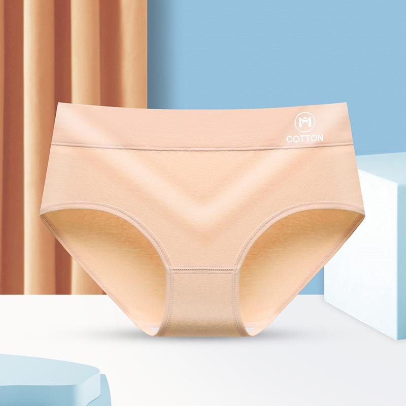 Дышащее и модное хлопковое женское нижнее белье, удобное нижнее белье со средней талией, женское эластичное треугольное нижнее белье с принтом