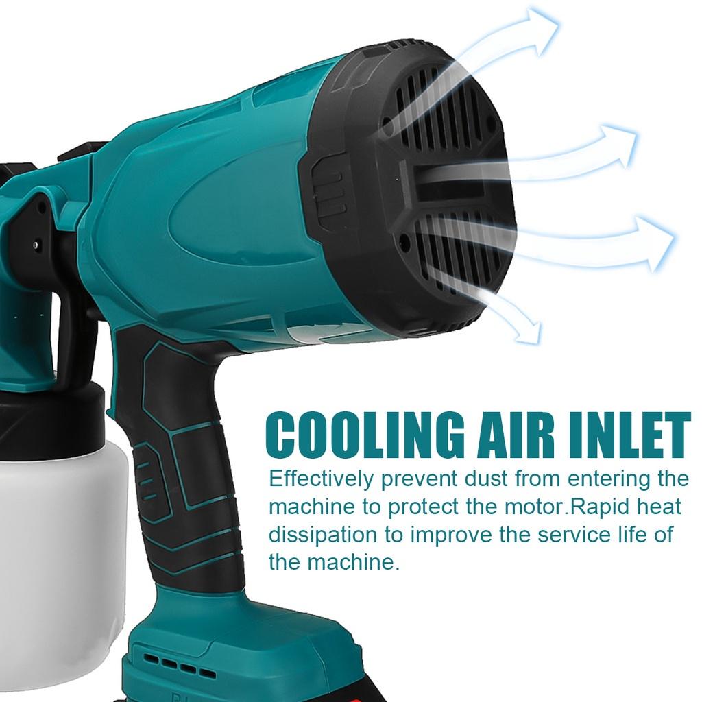 1000 Вт 800 мл Аккумуляторные электрические краскопульты с 3 насадками и регулировкой потока, аэрограф, мощный распылитель краски для аккумулятора 18 В