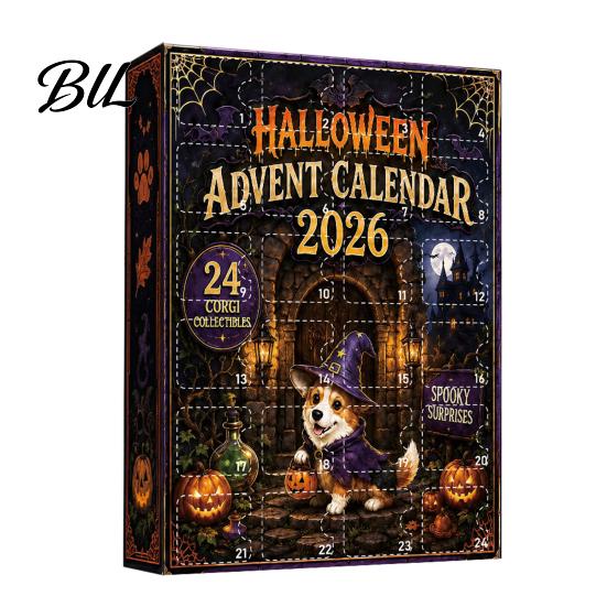 Holiday Countdown Experience 2026 Dog Christmas Advent Calendar, 24-Day Ornaments Calendar with 24 Party Supplies Pcs 2D Acrylic Figures for