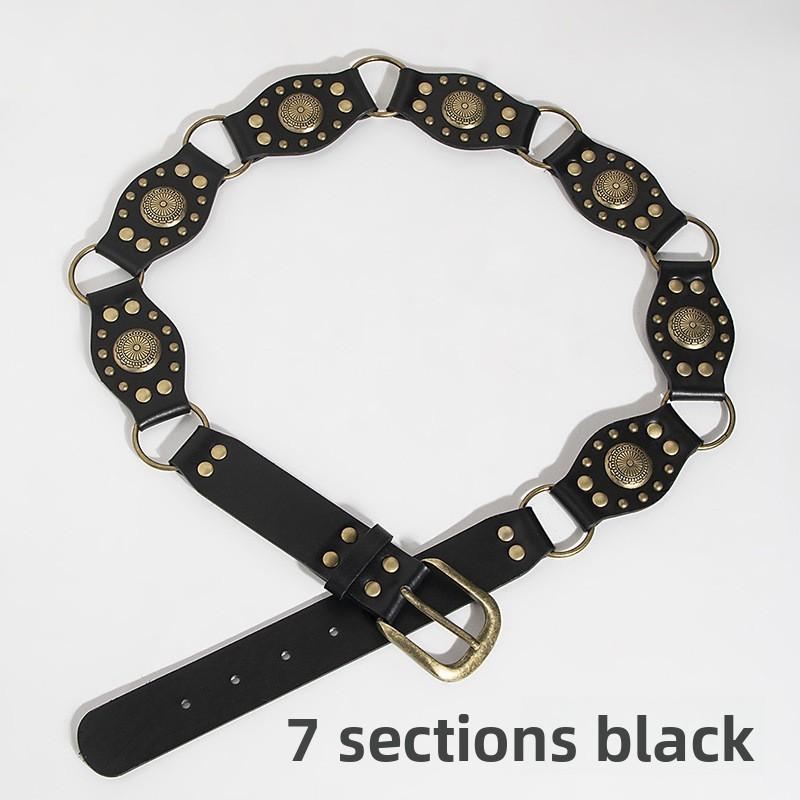 Artistic Vintage Faux Leather Belt With Irregular Design And Metal Buckle For Womens Casual Wear
