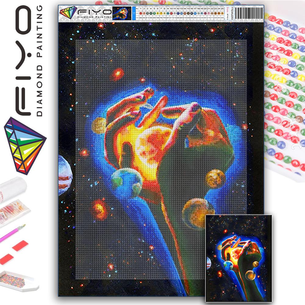 FIYO 11,8x16,73 В алмазной живописи, полная круглая дрель, планета, ручная круглая алмазная живопись, ручная работа, сделай сам, алмазная мозаика, картина, украшение для дома