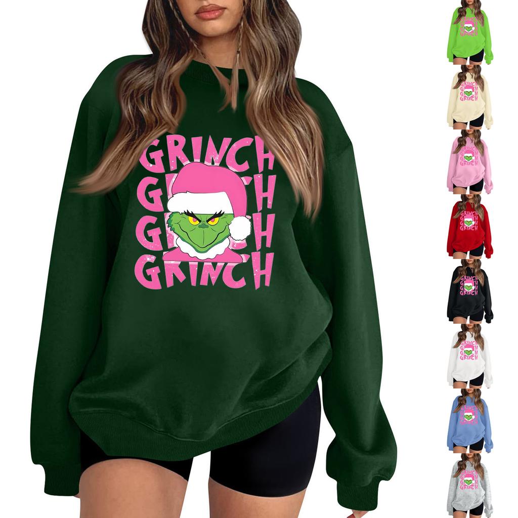 Women's Fashion Casual Print Casual Long Sleeve Round Neck Sweatshirt Top