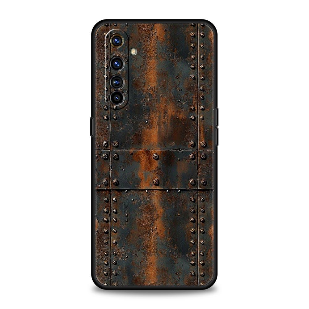 Винтажный индустриальный стиль Ржавый корпус Для Realme C67 C63 C55 C53 C35 C25 C21 GT 2 3 5 6 10 11 12 13 Pro Plus Мягкий ТПУ чехол для телефона