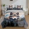 3pcs Wild Forest Wolf 3D Printed Bedding Set Cozy Comfortable Duvet Cover King Queen Twin Size Birthday Gift Bedroom Decoration