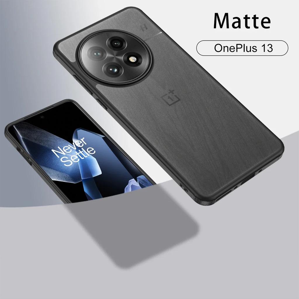 Translucent Armor Shockproof Phone Case For OnePlus 12 13 Skin Feel Matte Frame Magnetic Wireless Charging Plastic Back Cover