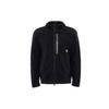 Solid Knit Hooded Jacket Men Outerwear Black HE7404