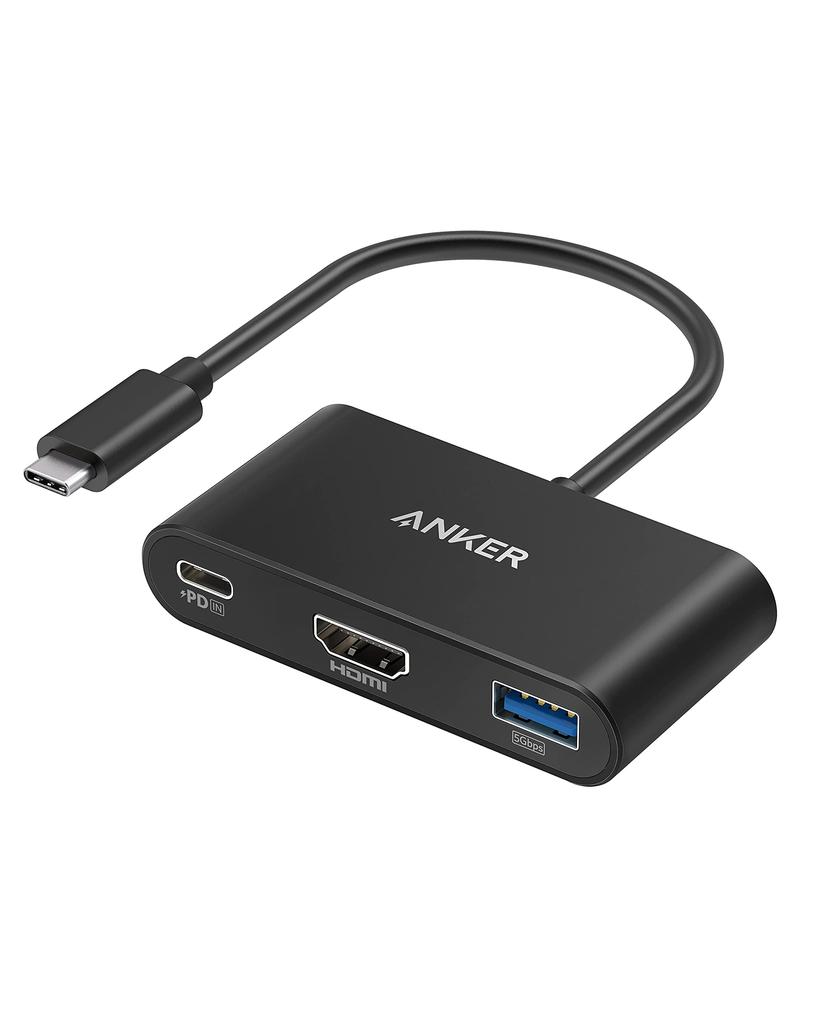 Anker PowerExpand Hub with 4K HDMI Output 90W PD USB iPad MacBook XPS Note and More 3-in-1 USB-C Support, Port, Pass-Through Charging, Compatible,