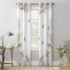 Watercolor Flower Butterfly Window Curtains for Living Room Bedroom Curtain Modern Kitchen Blinds Drapes Curtains