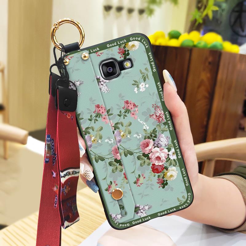 Wristband Silicone Phone Case For Samsung Galaxy A510/A5 2016/SM-A510F Anti-knock Protective Lanyard Shockproof Ring