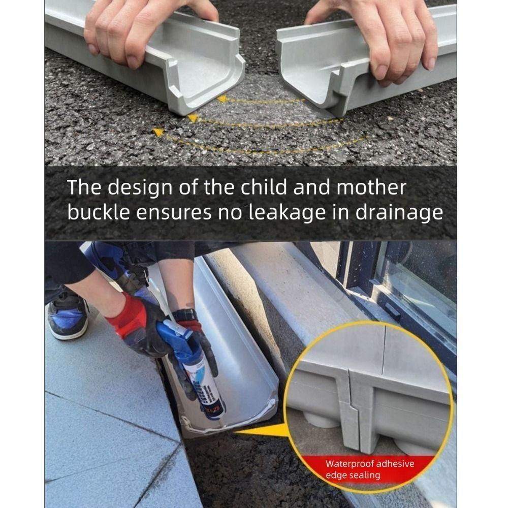 Resin Finished Drainage Ditch Heavy Duty Linear Drain Drainage Gutter  Kitchen Balcony Courtyard