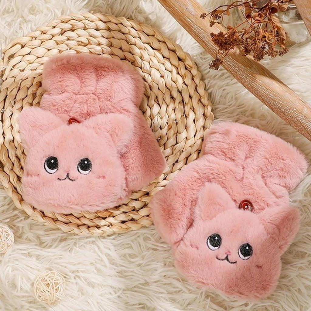 Зимние перчатки без пальцев из искусственного меха, шерстяные перчатки, термоизоляция, теплые варежки-трансформеры с откидной крышкой для женщин и девушек