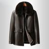 Leather Jacket Men's Fleece Thickened Leather Jacket Business Casual Fur Integrated Dad Jacket Jacket Winter