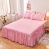 Ruffled Bed Skirt: Non-Slip One-Piece Dust Cover for Girls, Sizes 1.5 & 1.8