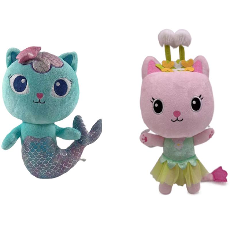 2pcs/lot Gabby's Dollhouse Plush Toy Mercat Mermaid Pandy Paw Cakey Kitty Fairy CatRat Stuffed Animal Plushie Doll Fan Girl Gift