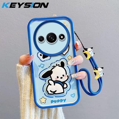 KEYSION Противоударный чехол для Redmi A3 A3X со шнурком, мягкий силиконовый милый 3D-мультяшный чехол для телефона-куклы для Xiaomi POCO C61