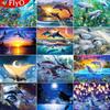 5D DIY алмазная живопись дельфины пейзаж Алмазная вышивка крестиком морские животные фотографии из стразов мозаика домашний декор