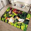 "Anime Style Green Camouflage Carpet with Bold Vibrant Characters Print" Suitable for use as an anti-slip for living room bedroom sofas