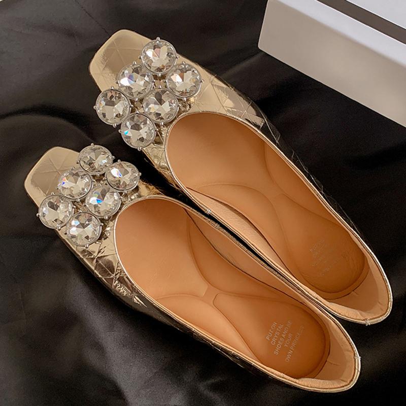 Spring New Fashion Genuine Leather Women Pumps Square Toe Shoes Party Shoes Slip On Mule Outwear Sexy Pointy Toe Textured Shoes