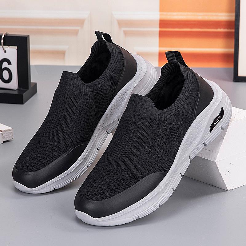 Large size elastic socks shoes low-top summer fly-woven mesh lazy shoes casual sports men's shoes