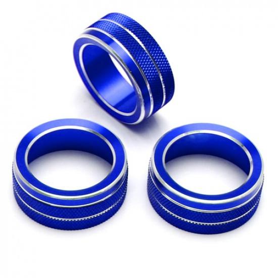 3pcs Blue AC Climate Control Switch Knob Ring Covers For 2018- Honda Accord