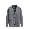 Men's Fall and Winter V-neck Knitted Cardigan Large Size Casual Tops Thickened Long-sleeved Top Coat