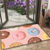 Cute Pink Donut Print Doormat Non Slip Water Absorbent Entrance Floor Mat Sweet Dessert Front Door Decor Rug Home Dekoration