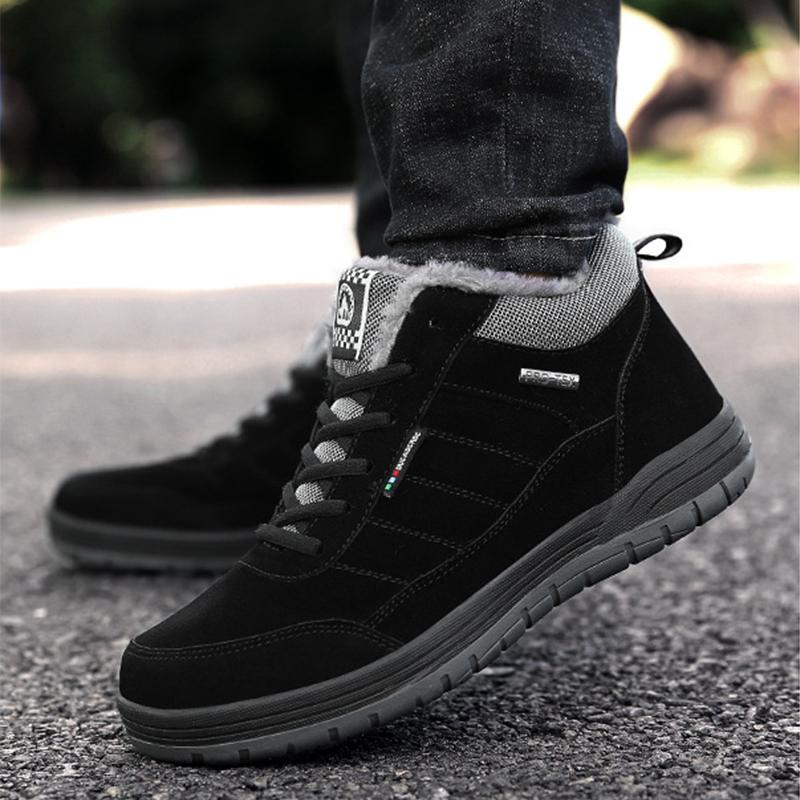 Brand Winter Men's Boots Warm Men's Snow Boots High Quality Leather Waterproof Men Sneakers Outdoor Men Hiking Boots Work Shoes