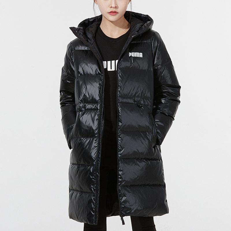 Puma Регулируемый пуховик повседневный теплый пуховик средней длины с капюшоном зимние женские пальто черный 846334-01