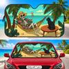 Holiday Skeleton Sun Visor Aluminum Foil Windshield Sunshade with Reflective UV Protection Heat Insulation Foldable Design