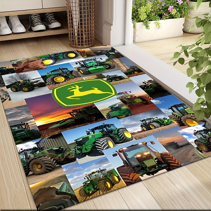 John Deere Tractor Collage Carpet Rug Soft Washable Antislip Home Living Room Sofa Mats Personalized Christmas Rug