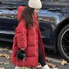 Winter Warm Girls Extra Long Cotton Lined Hooded Zipper Puff Jackets School Kids Thick Coats Children Outfits Windbreaker 5-16Yr