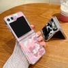 Transparent Phone Case For Samsung Galaxy Z Flip5 Flip4 Flip3 Cow Pattern Clear Folding Hard PC Cover For Samsung Z Flip 5 4 3