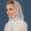 Треугольная шаль с кисточками Кружевной вуаль Шарф Бандана Церковная молитва Свадебная мантилья Вышитое покрытие для головы Хиджаб Женский шарф