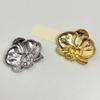 Vintage Orchid Flower Brooch Corsage Ornament Metal Glossy Brooch Butterfly Orchid Pin  Banquet