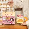 Cute High-Value Water Cup Ceramic Mug With Lid Girls Home Cup Office Breakfast Coffee Milk Cup